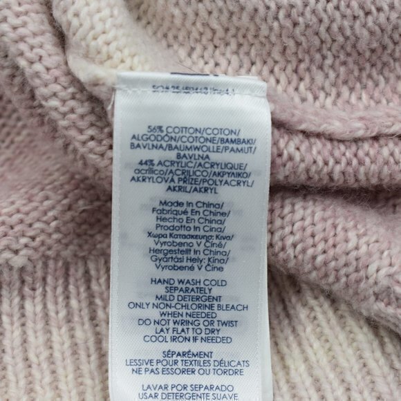 CHAPS Knit Cowl Neck Pullover Sweater Size XL Color Pink/Cream Ombre Gently Used - Picture 5 of 5